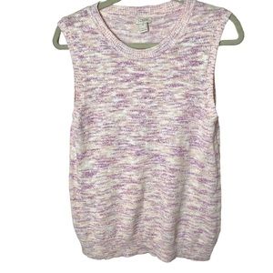 J. Crew Factory Pink Peach Linen Cotton‎ Blend Sweater Vest in Size Medium